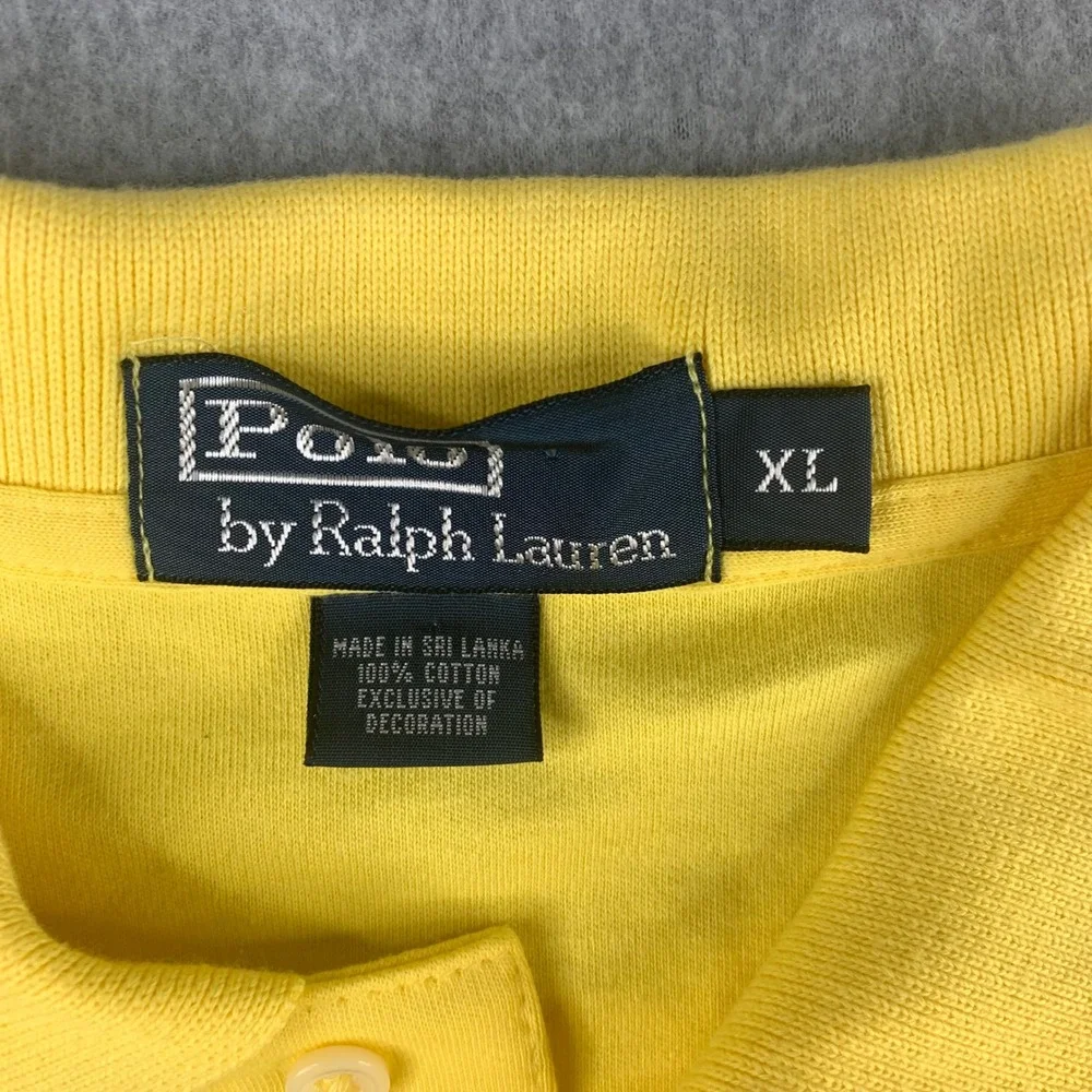 Polo Ralph Lauren Polo Shirt  XL Yellow Short Sleeve Cotton Pony NWT MSRP $95